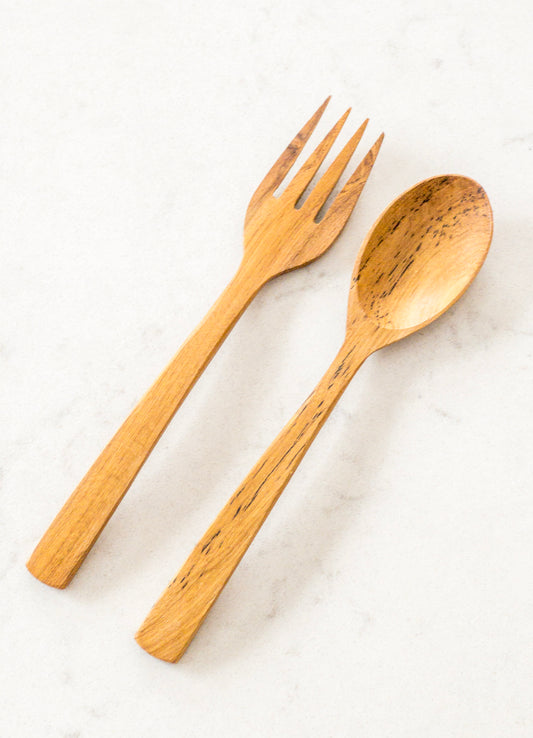 LEA LÖFFEL & GABELSET | TEAKHOLZ BESTECK