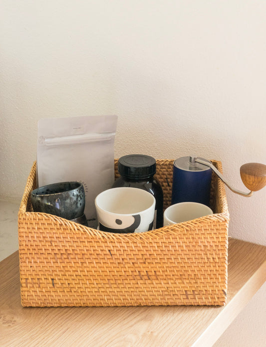 NAMA RECHTECKIGE AUFBEWAHRUNGSBOX | NATURBEHÄLTER AUS RATTAN