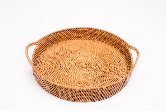 SUKU TRAY | ROUND DECORATIVE SERVING TRAY